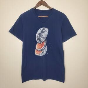 Graphic Tee Moon Grapefruit Navy Small